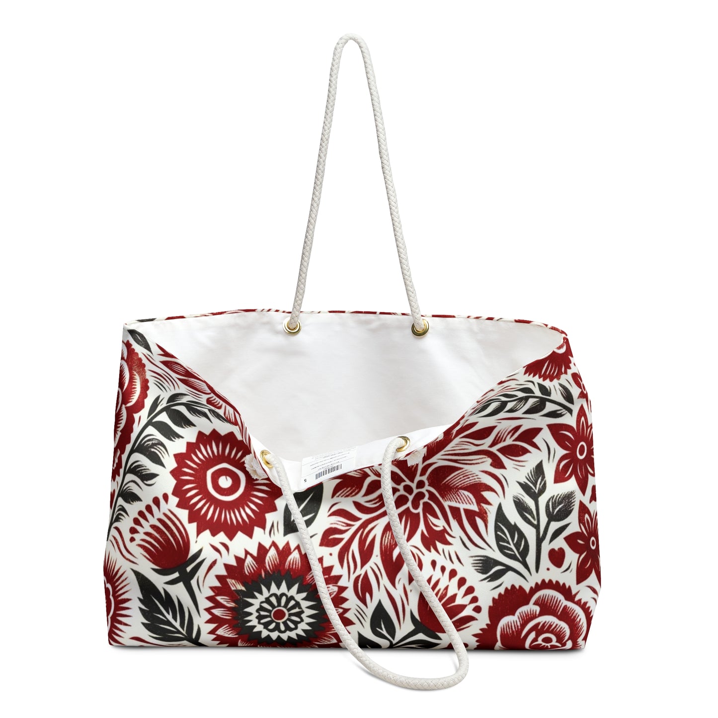 Crimson Floral Oversized Beach Bag