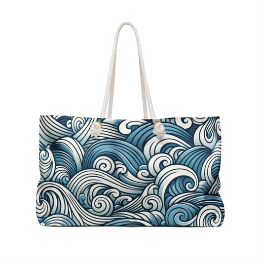 Azure Waves Oversized Weekender Beach Bag